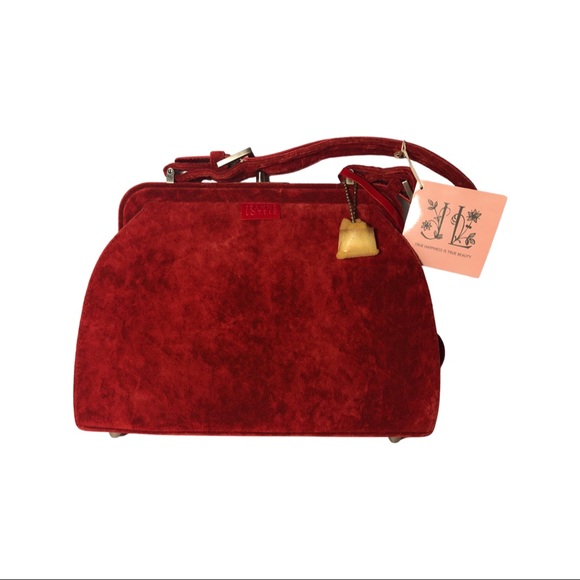 *HOST PICK!* NWT. Red velvet and Vinyl Jeanne Lottie handbag. - Picture 2 of 8